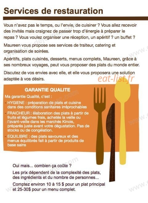 Les Délices de Maureen — carte page 2