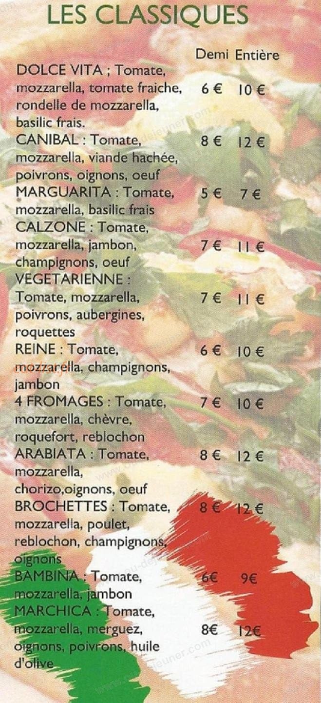 Street pizza — carte page 1