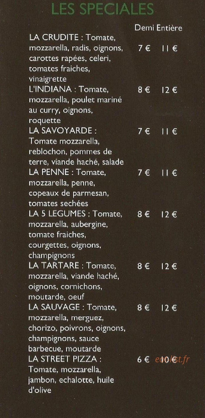 Street pizza — carte page 2