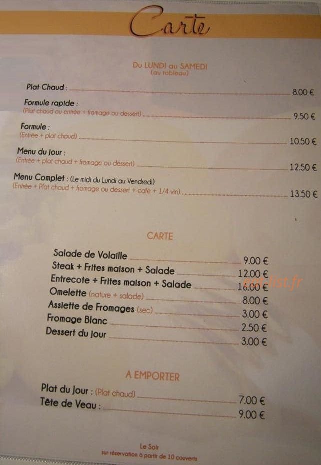 Café de la Paix — carte page 1