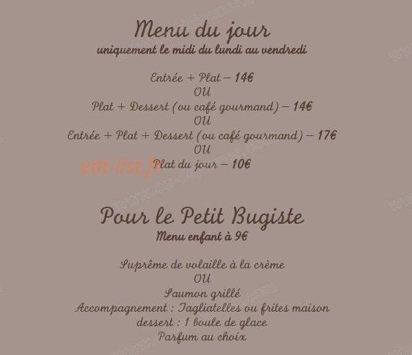 Brasserie des Terreaux — carte page 1