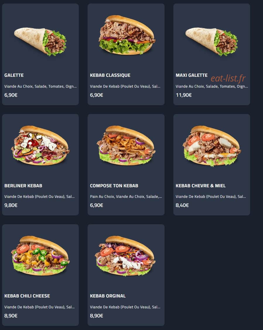 Kebab World — carte page 2