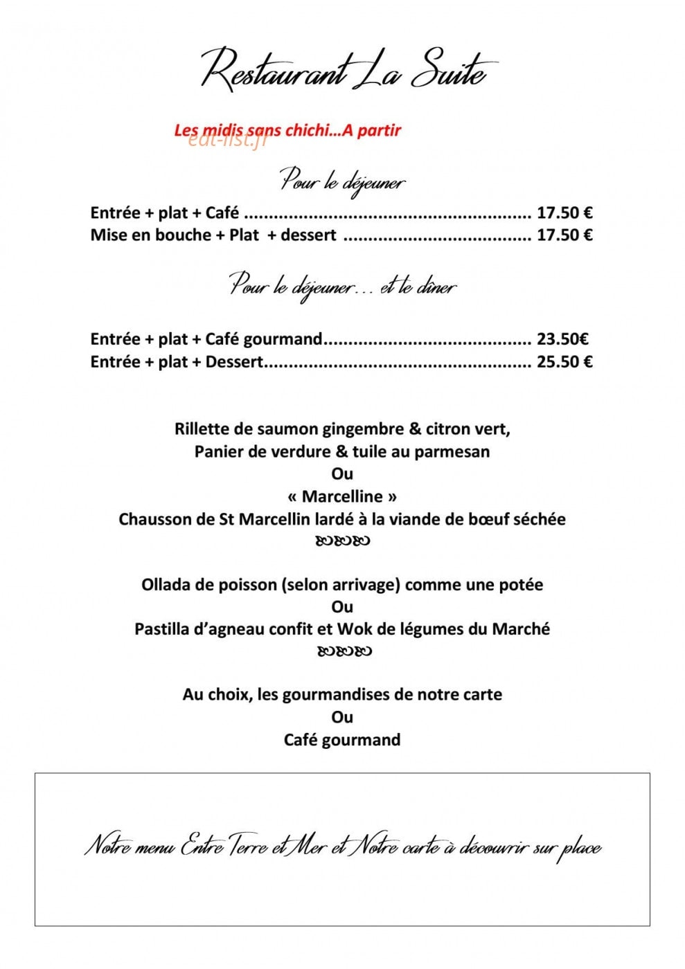La Suite — carte page 1