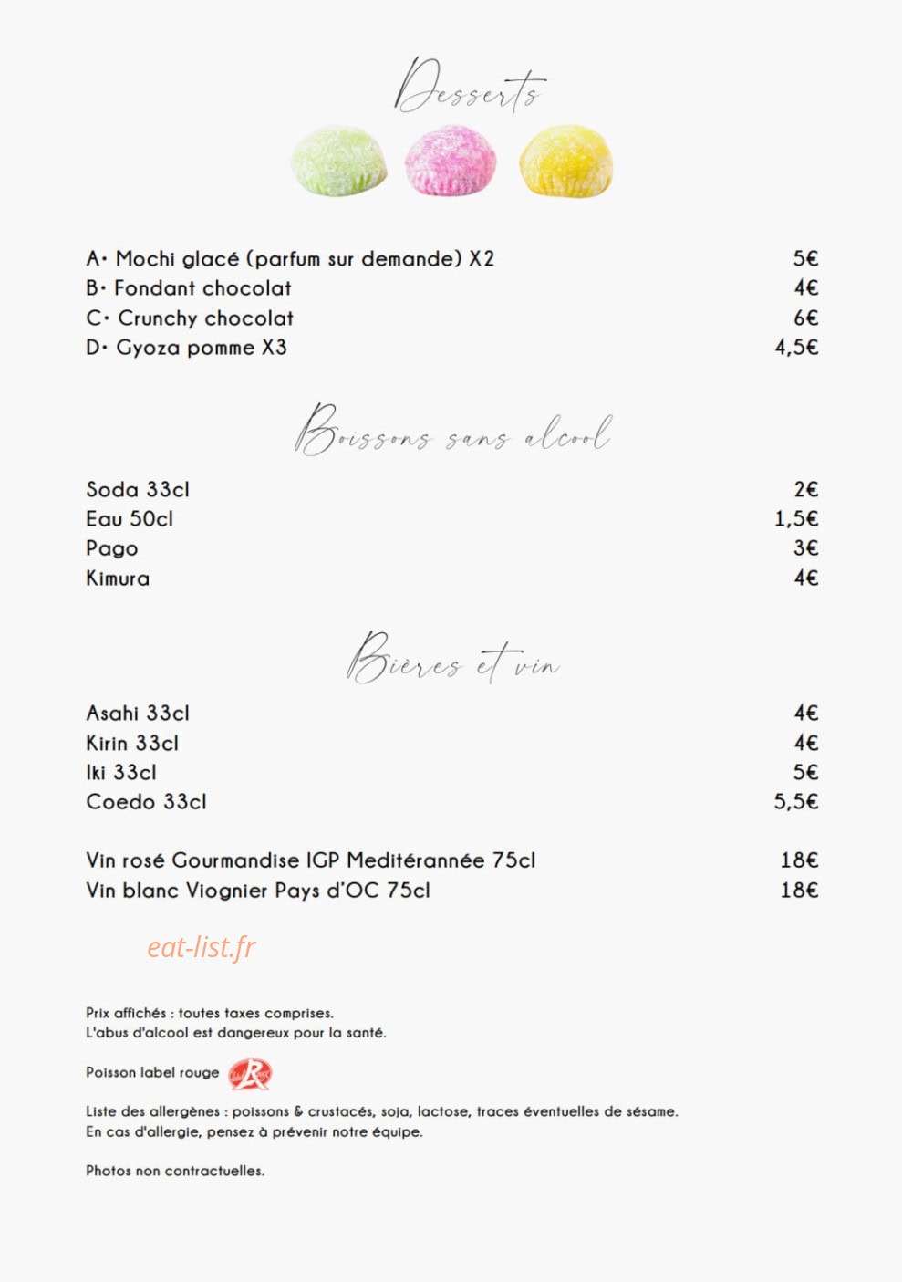 O'mimi Sushi — carte page 7