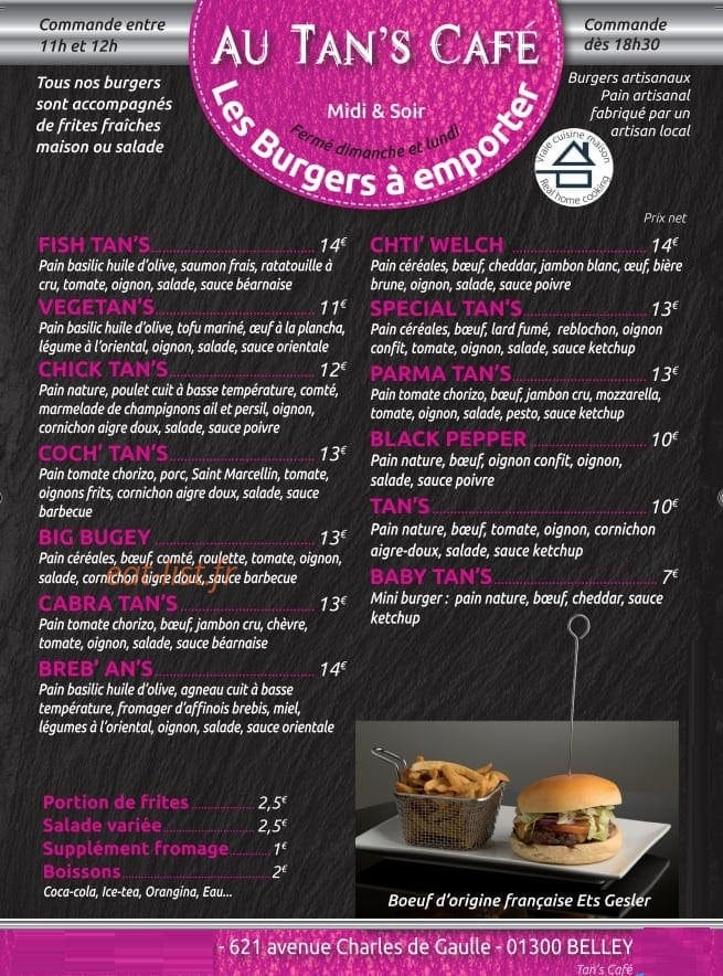 Tan's Café — carte page 1