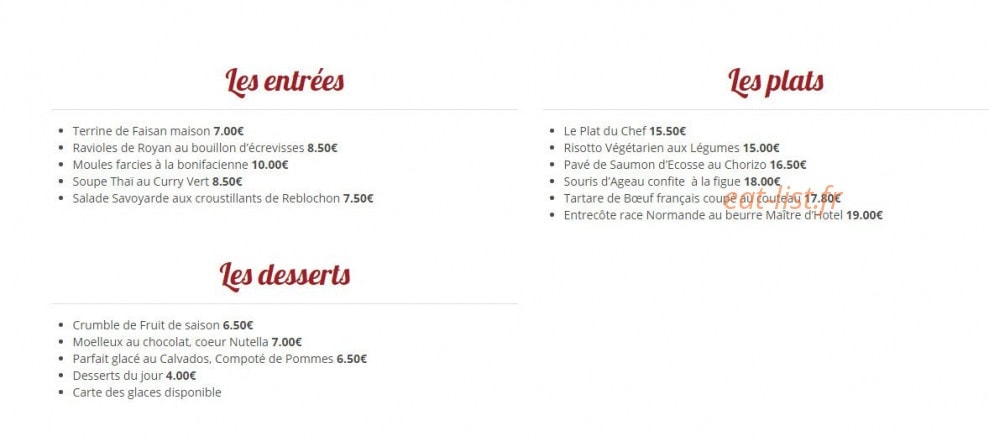 Le Café de Brens — carte page 1
