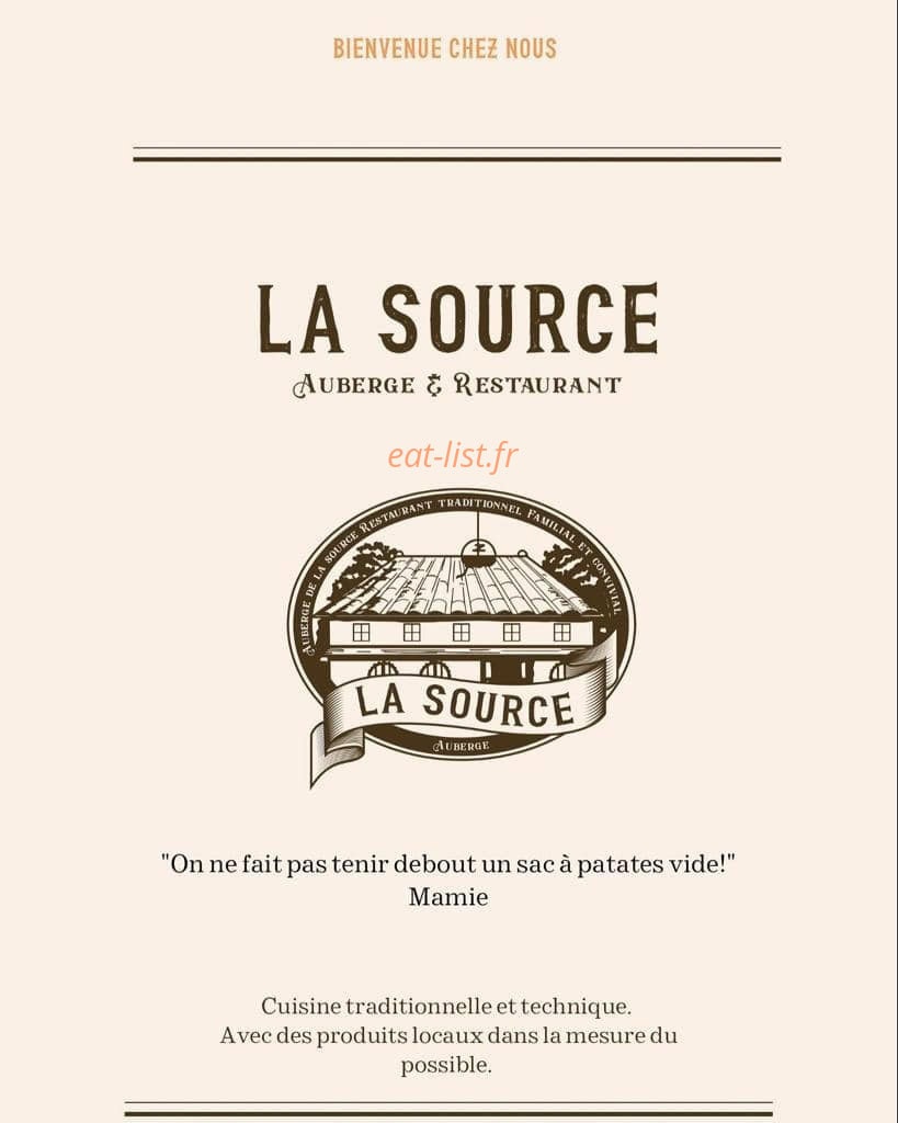 Auberge de la Source — carte page 1