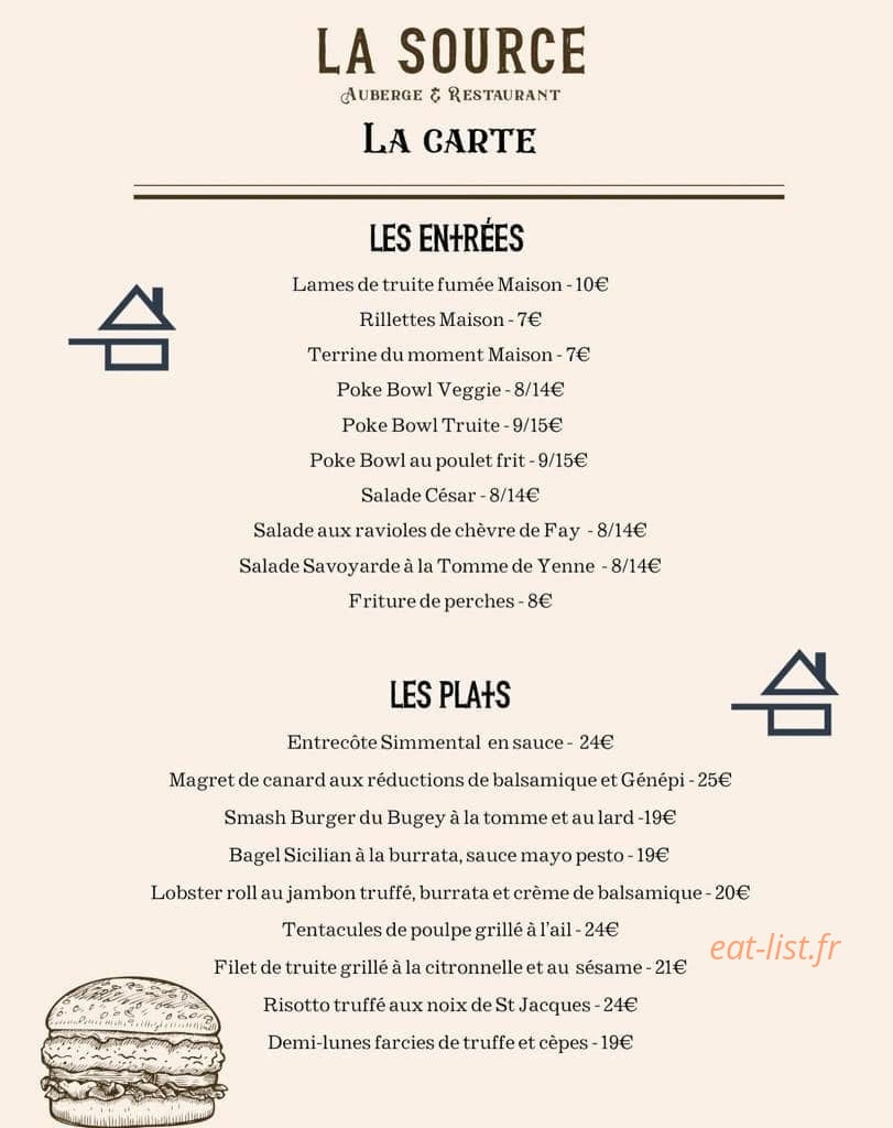 Auberge de la Source — carte page 2