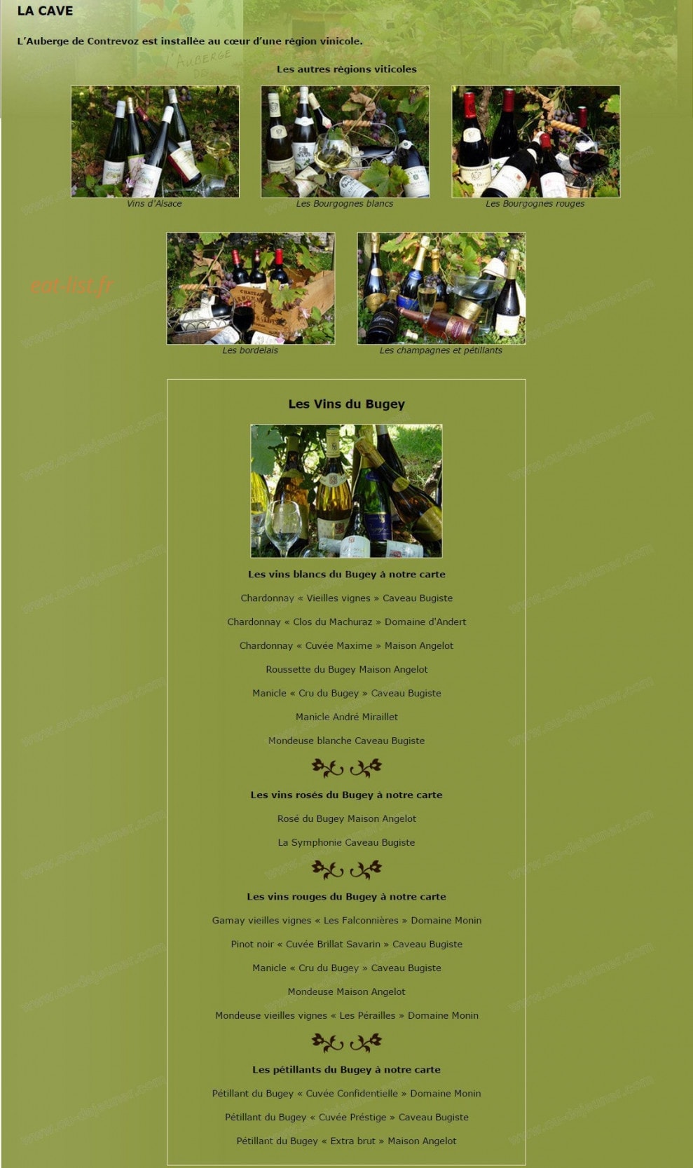 Auberge de Contrevoz — carte page 7