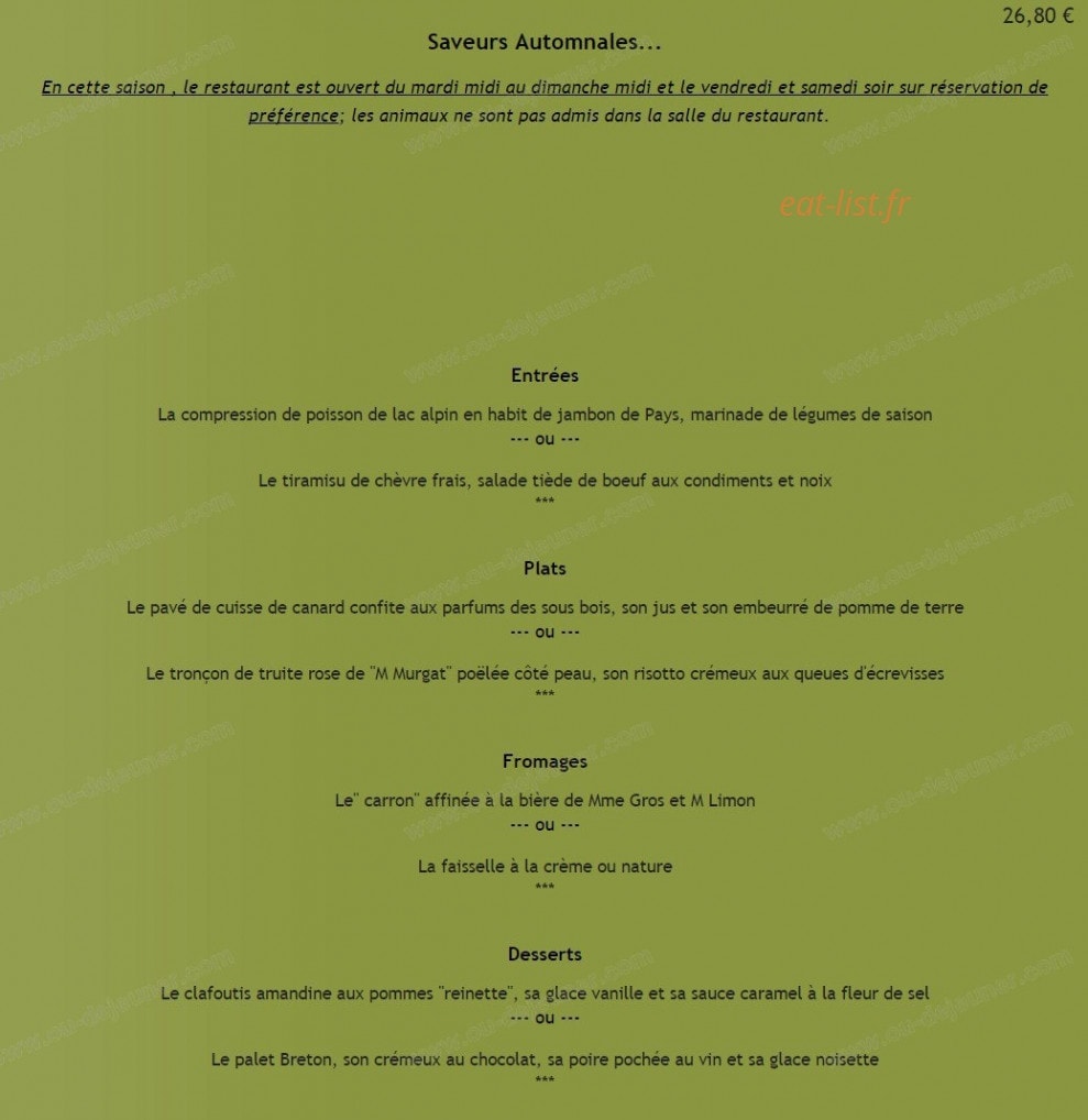 Auberge de Contrevoz — carte page 1