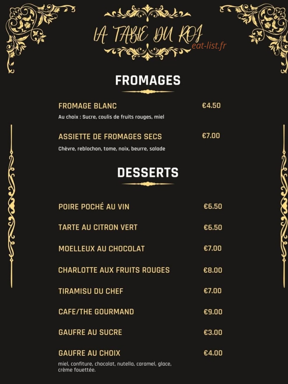 La Table Du Roi — carte page 4
