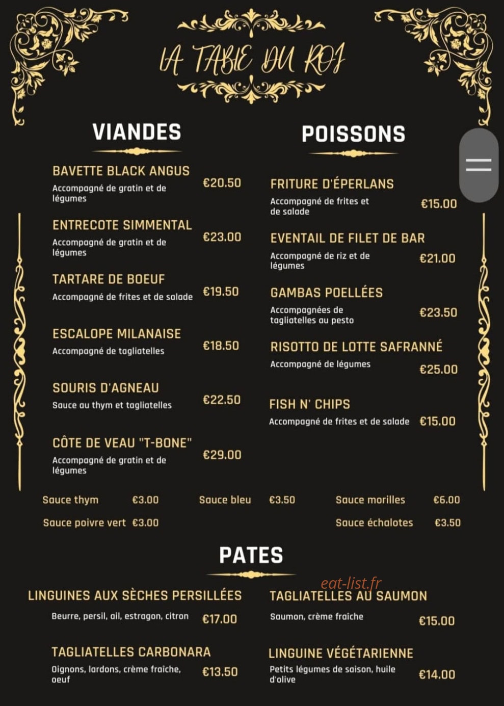 La Table Du Roi — carte page 3