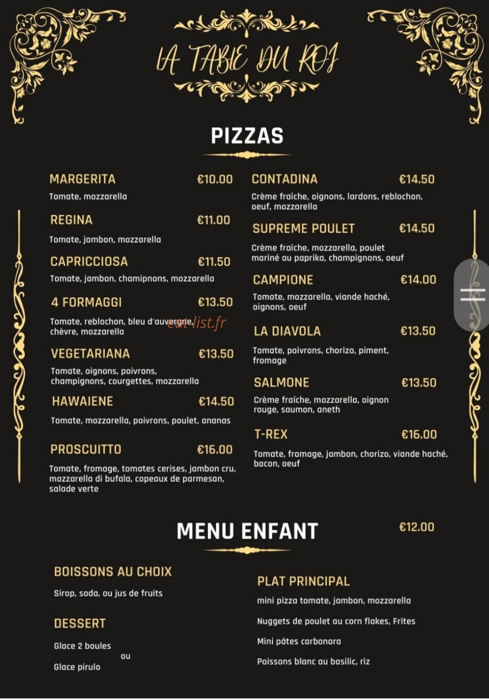 La Table Du Roi — carte page 2