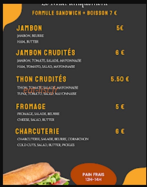 Ô Snack'Ile — carte page 3