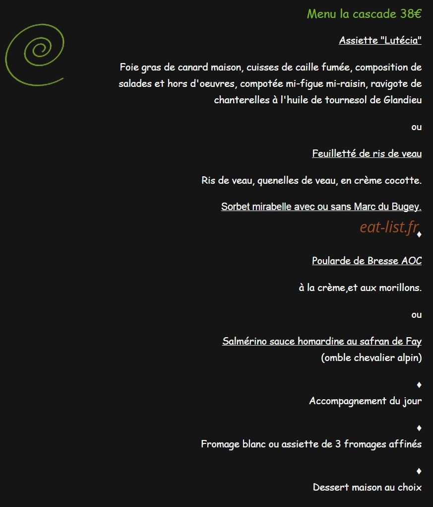 La Cascade — carte page 5