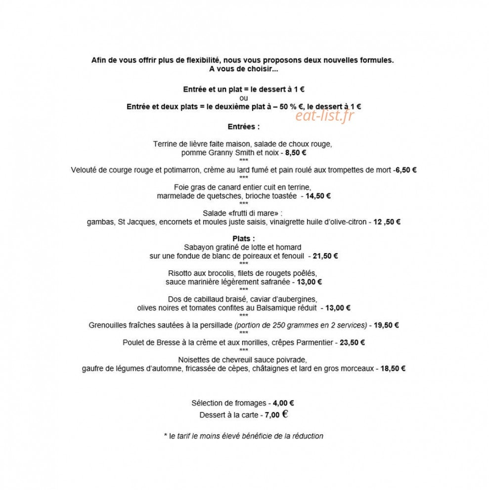 Auberge Bressane de Buellas — carte page 2
