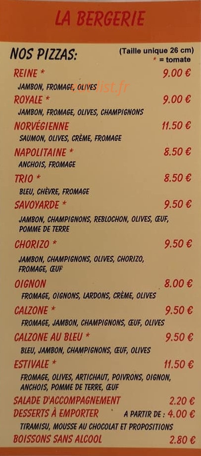 La Bergerie — carte page 1