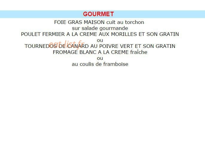 Auberge du Mollard — carte page 2