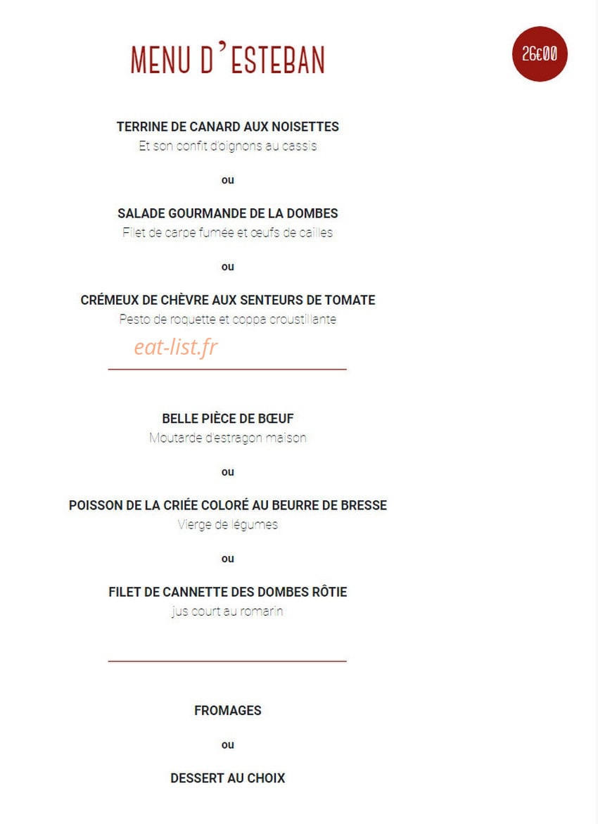 Le Milouin Restaurant — carte page 1