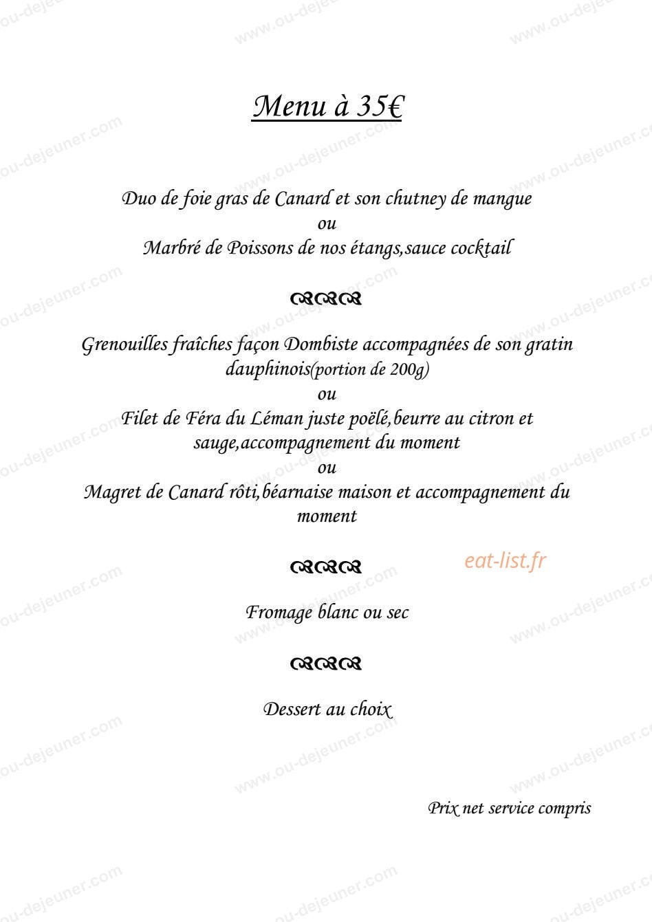 Le Comptoir des Dombes — carte page 4