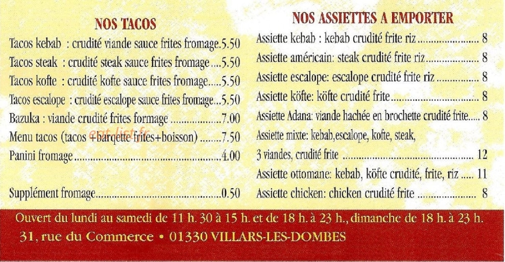 Le Capadoce — carte page 2