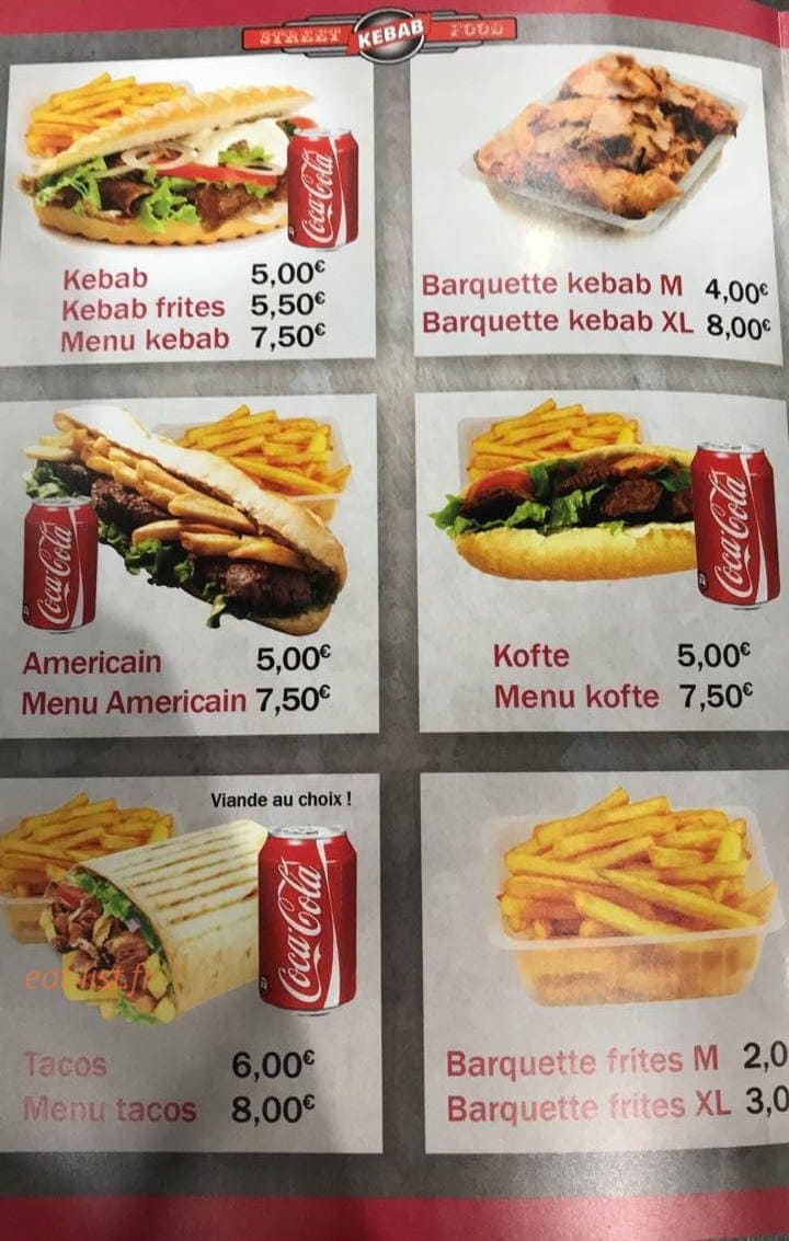 Street Food — carte page 1