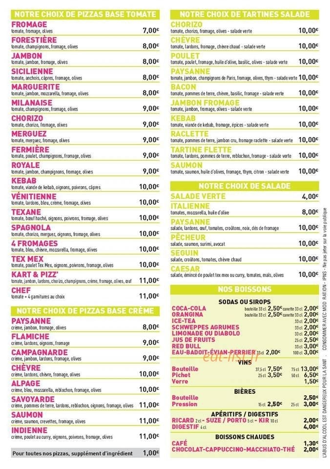 La Guinguette — carte page 1