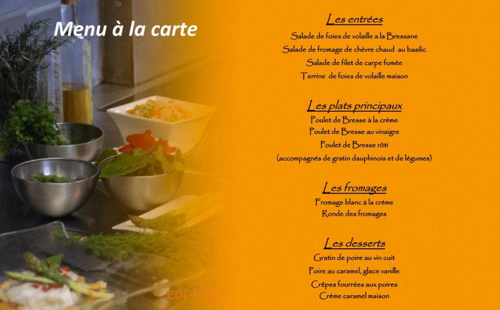 Auberge du Poirier — carte page 1