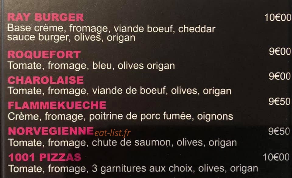 Aux Mille et une Pizzas — carte page 1