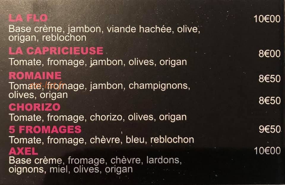Aux Mille et une Pizzas — carte page 3