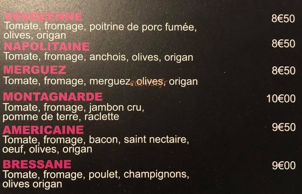 Aux Mille et une Pizzas — carte page 4