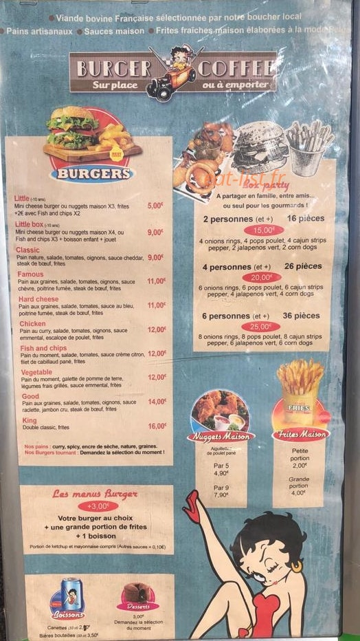 Burger Coffee — carte page 1