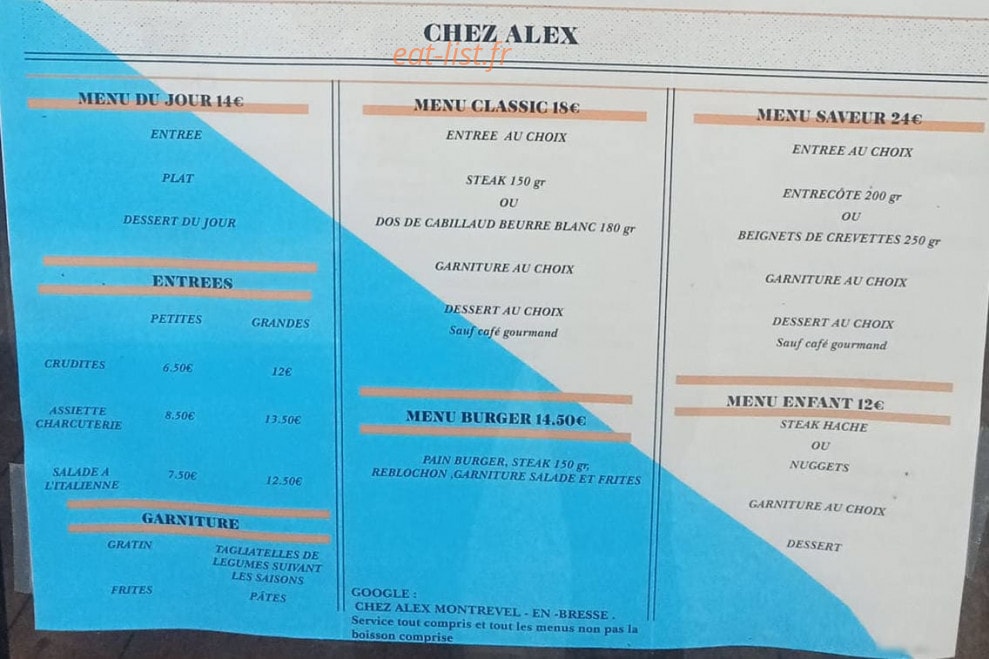 Chez Alex — carte page 2