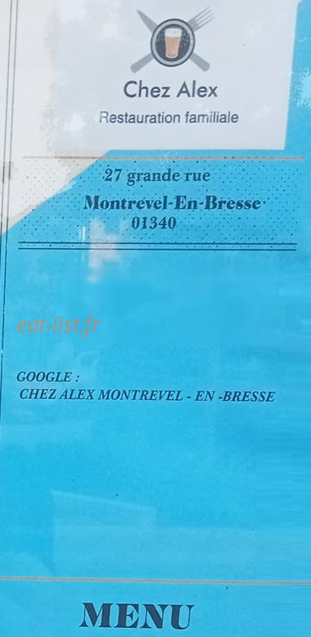 Chez Alex — carte page 1