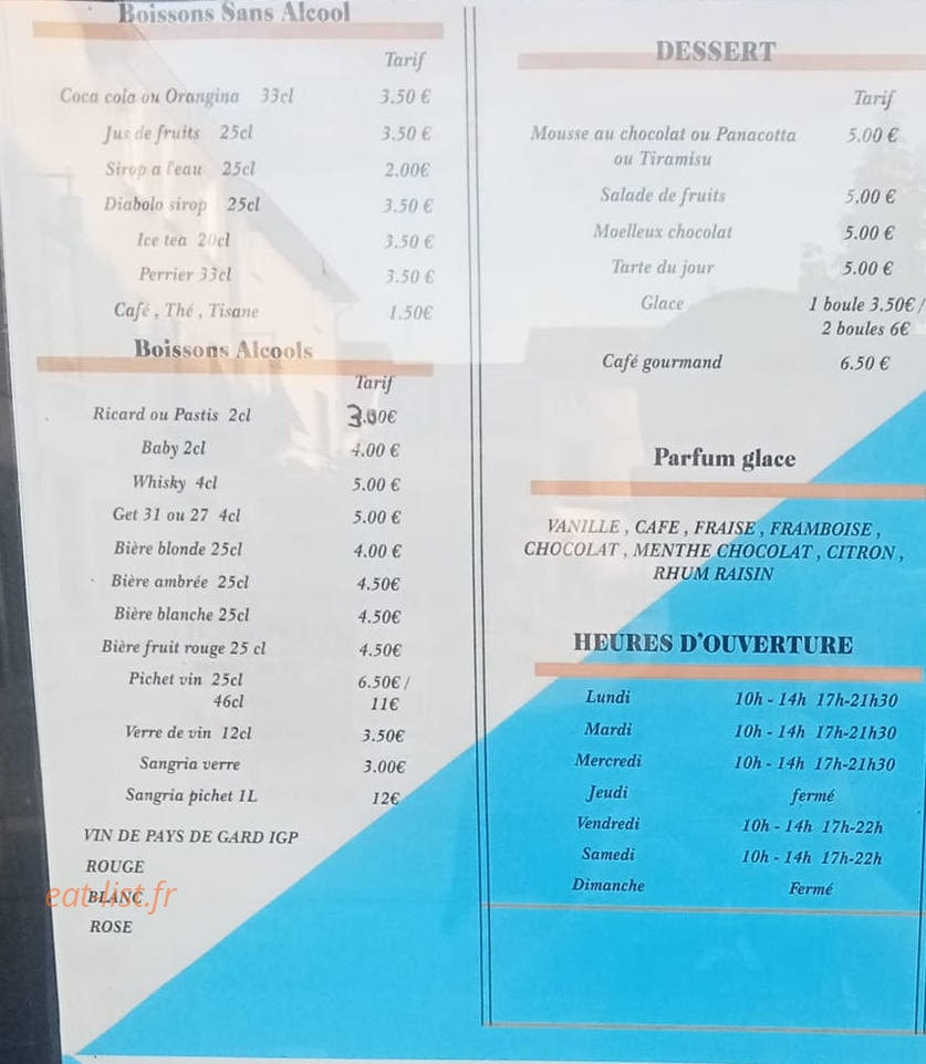 Chez Alex — carte page 3