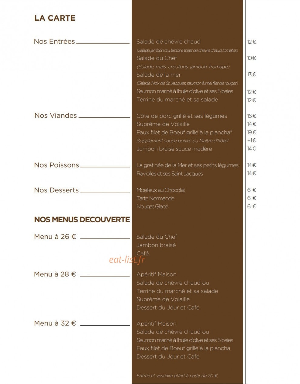 Happy Burger — carte page 2