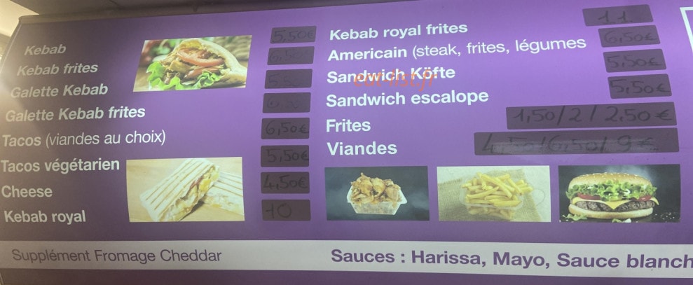 Urfa Kebab — carte page 2