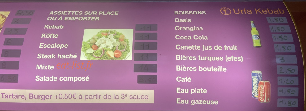 Urfa Kebab — carte page 3