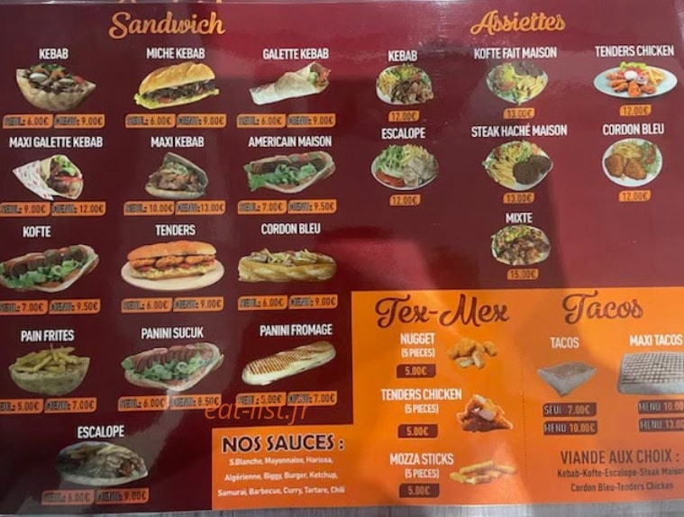 Yozgat Kebab — carte page 2
