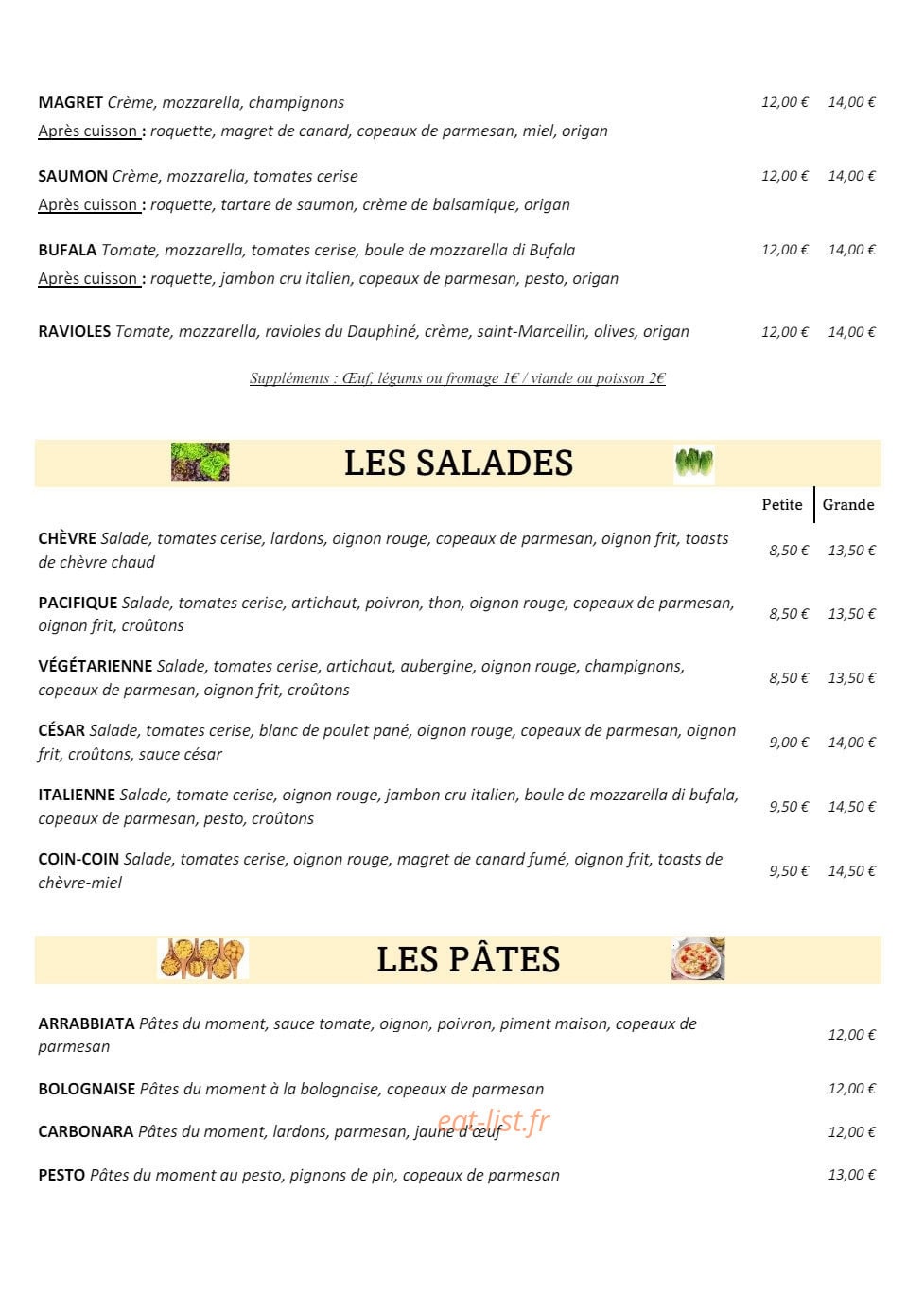 La Casa della Pizza — carte page 2