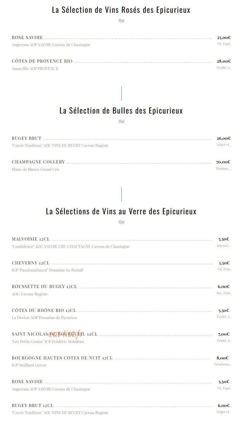Les Epicurieux — carte page 6