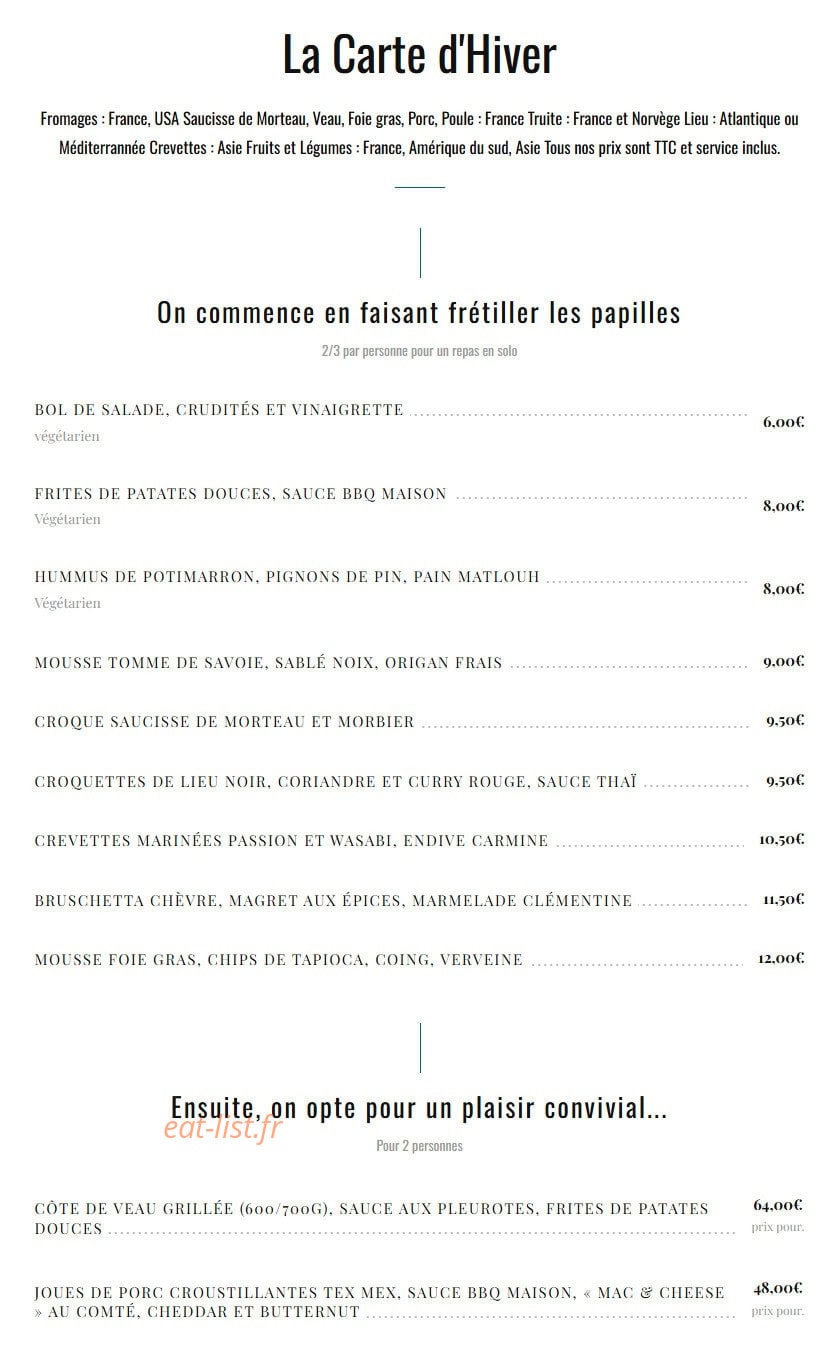 Les Epicurieux — carte page 1