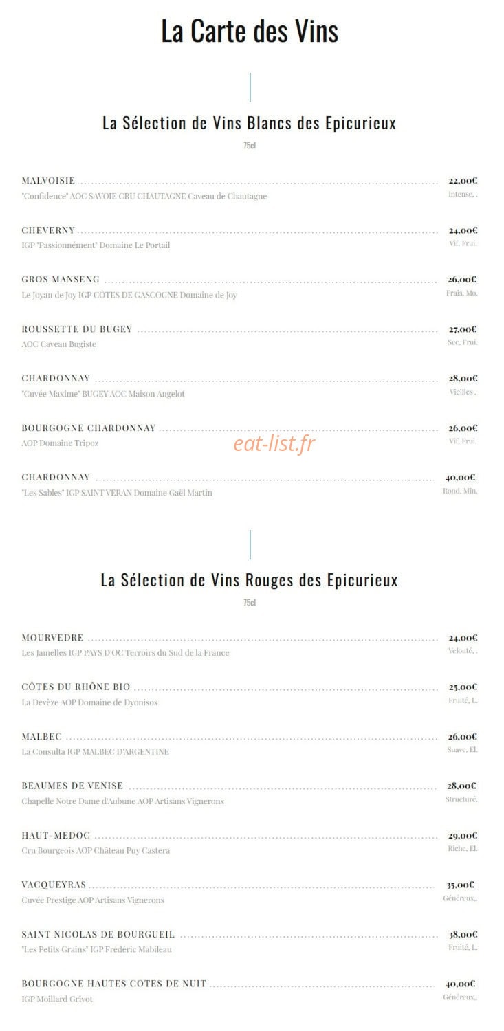 Les Epicurieux — carte page 5