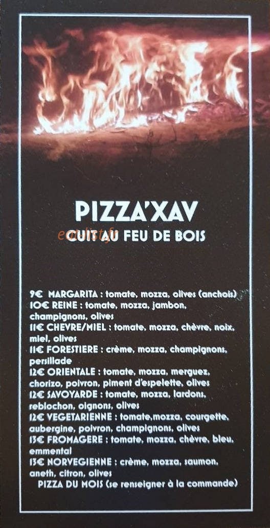 Pizza'Xav — carte page 1