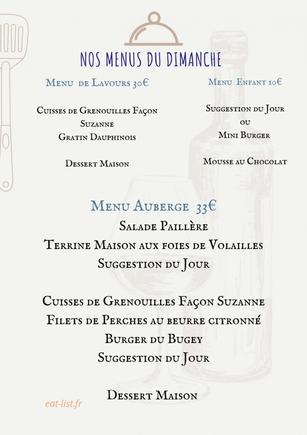 Auberge De La Paillere — carte page 10