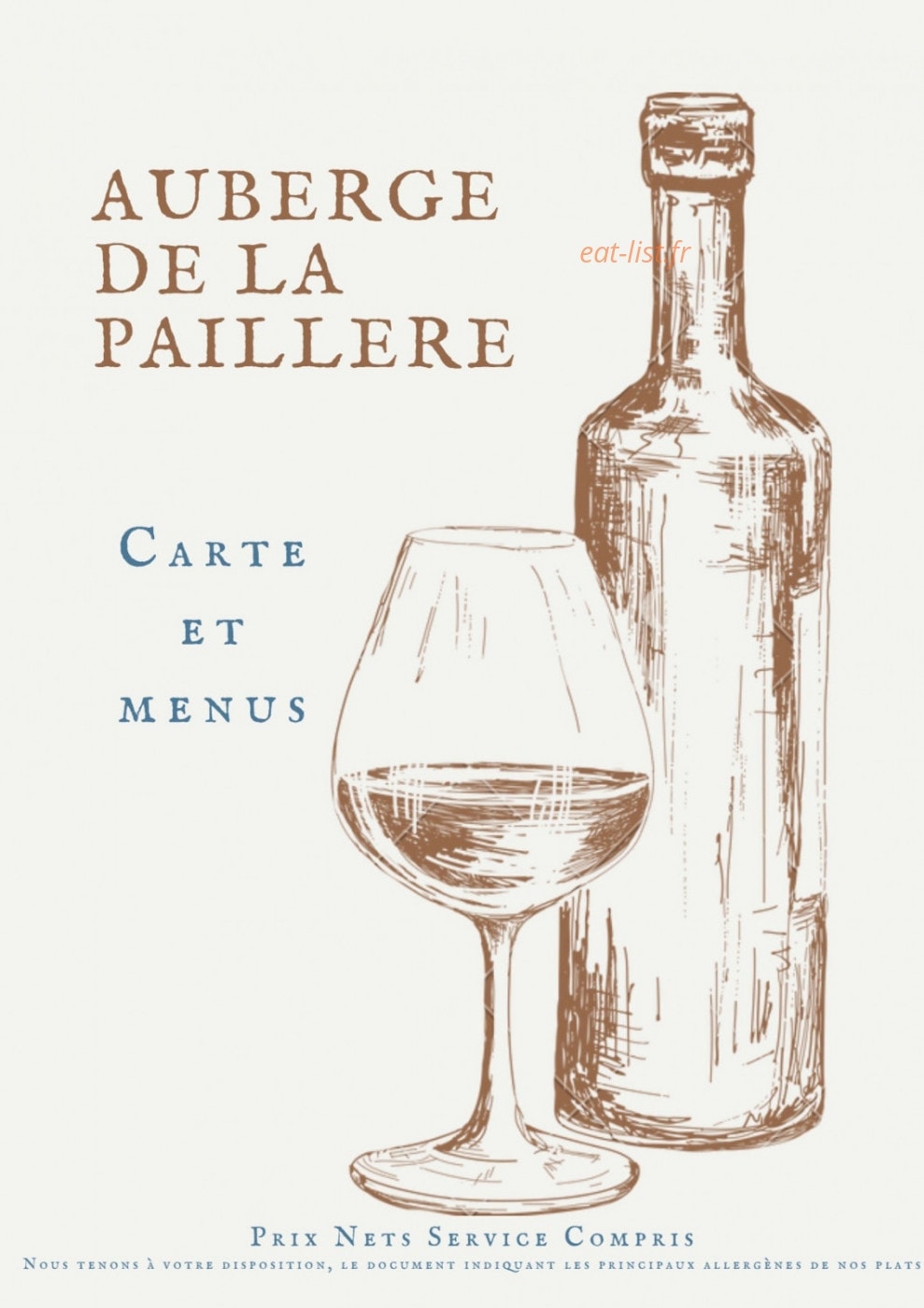 Auberge De La Paillere — carte page 1