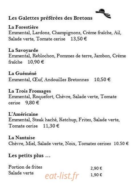 Le Bouchon Breton — carte page 2