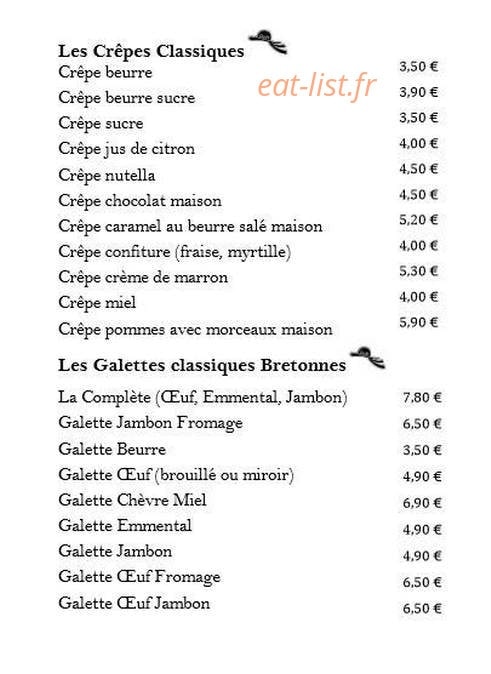 Le Bouchon Breton — carte page 1