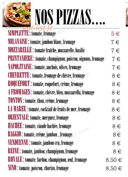 le petit fournil — carte page 1