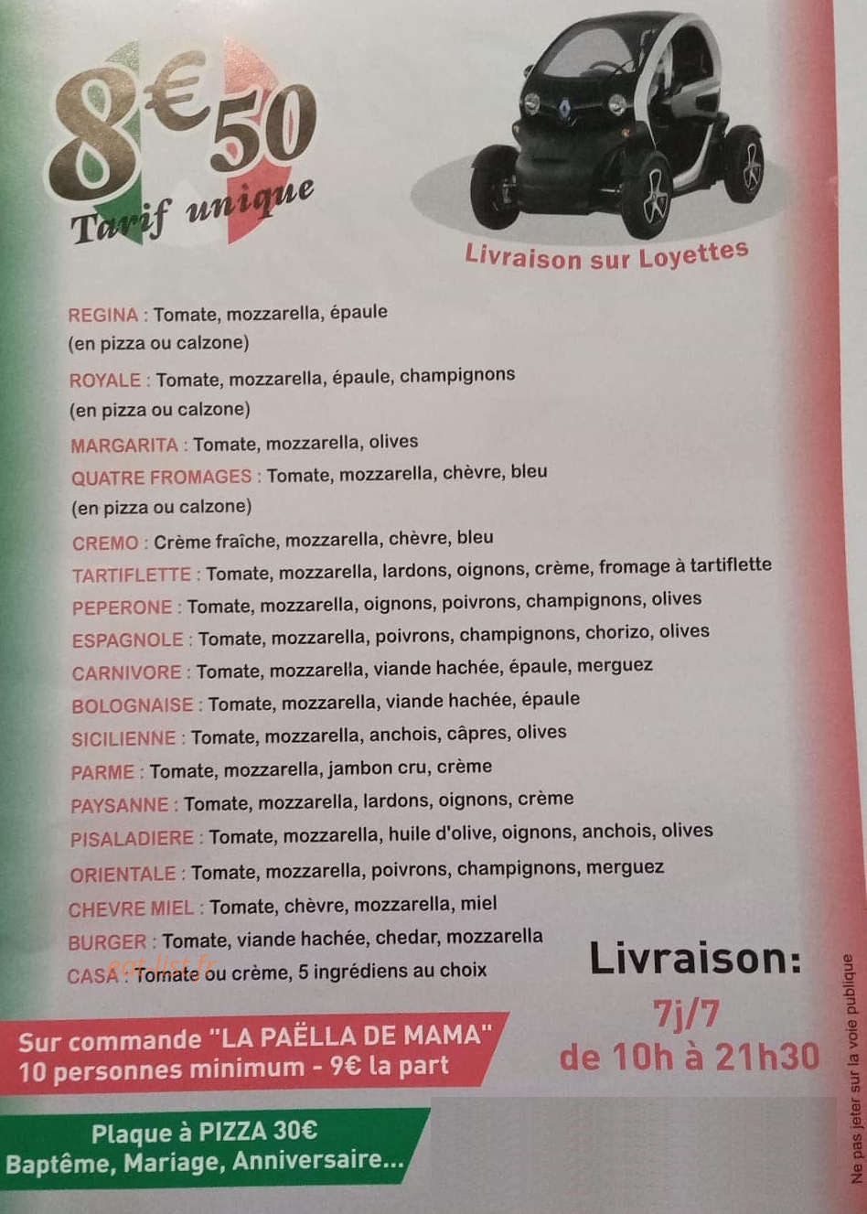 Ben pizza — carte page 2